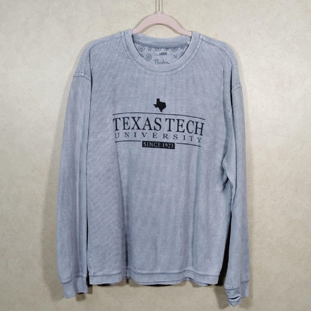 2/$15 5152 Pressbox gray Texas Tech University L/S ribbed sweatshirt L